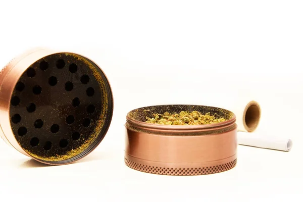 Grinder Cannabis Marijuana Paper — Stock Photo, Image