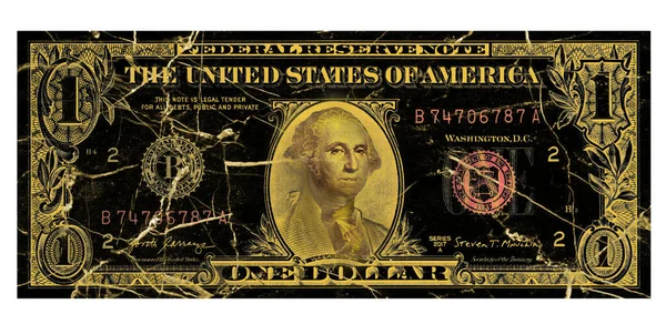 Dollár Bankjegy Arany George Washington Usa Részletes Dollár Bankjegy Pénz — Stock Fotó