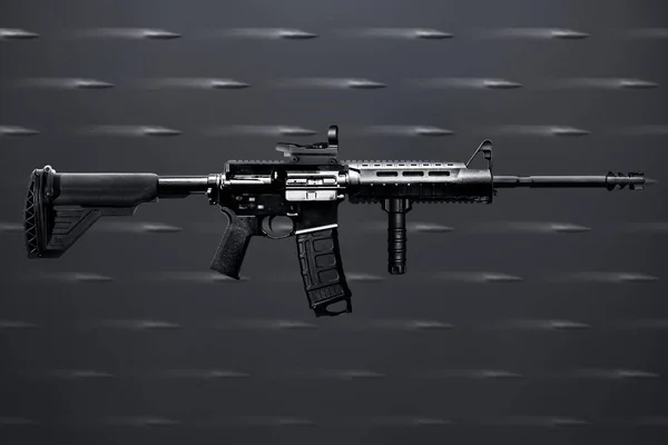 M416 Пистолет Автоматическое Оружие Изолированы Черный Военная Армия — стоковое фото