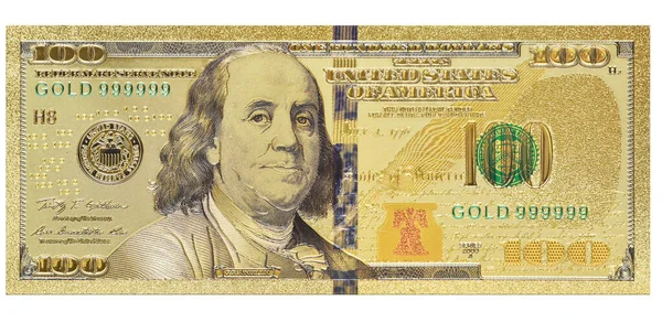 100 Dolláros Arany Pénz Színekben Arany Textúrában Befektetés Koncepciója Amerikai — Stock Fotó