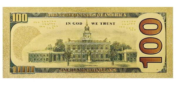 Independence Hall Mint Elem 100 Dollár Számla Arany Philadelphia Pennsylvania — Stock Fotó
