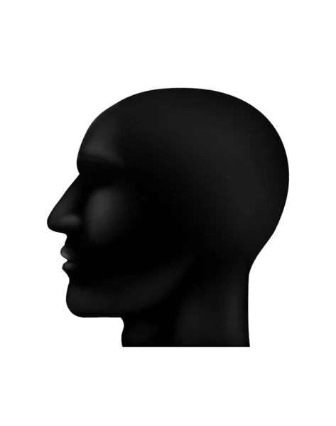 Man Head Black Isolated — Stock Photo, Image