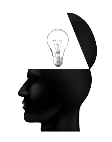 Open Your Mind Gold Think Konzept Head Education Intelligence Illustraton — Stockfoto