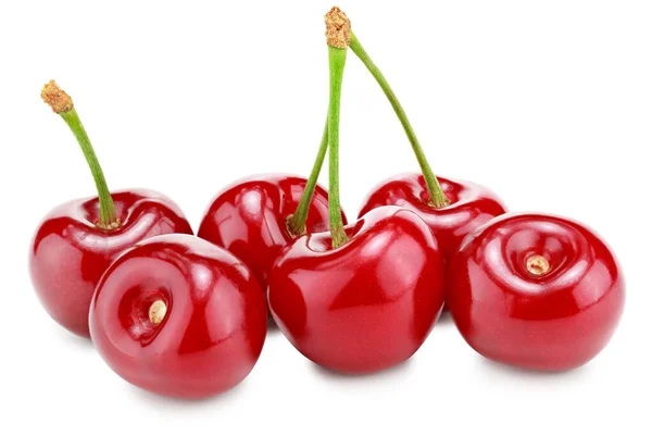 Red Cherry Isolated White Background Clipping Path — Stock Photo, Image