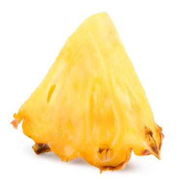 Beyaz arka planda izole edilmiş dilimlenmiş ananas. Egzotik meyve. kırpma yolu