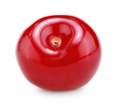 Kırmızı kiraz beyaz arka planda izole edilmiş. kırpma yolu