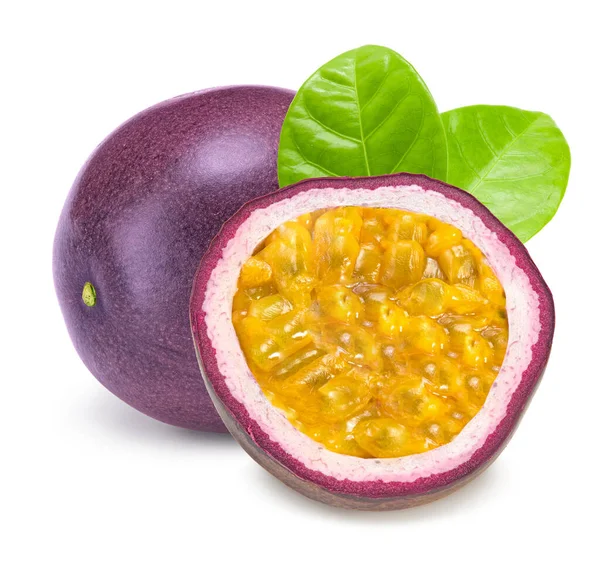 Fresh Passion Fruit Isolated White Background Exotic Fruit Clipping Path — Stock Photo, Image