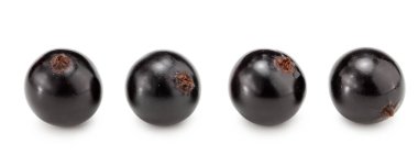 Beyaz arka planda siyah kuşüzümü izole edilmiş. Makro. kırpma yolu