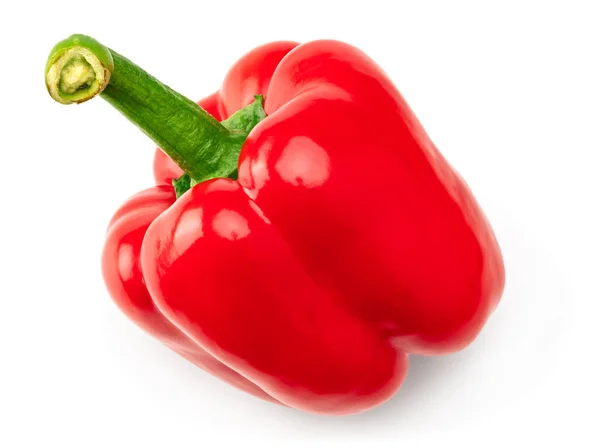 Röd Söt Paprika Isolerad Vit Bakgrund Klippväg — Stockfoto