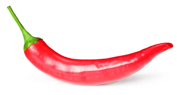 Röd Varm Chili Peppar Isolerad Vit Bakgrund Makro Klippväg — Stockfoto