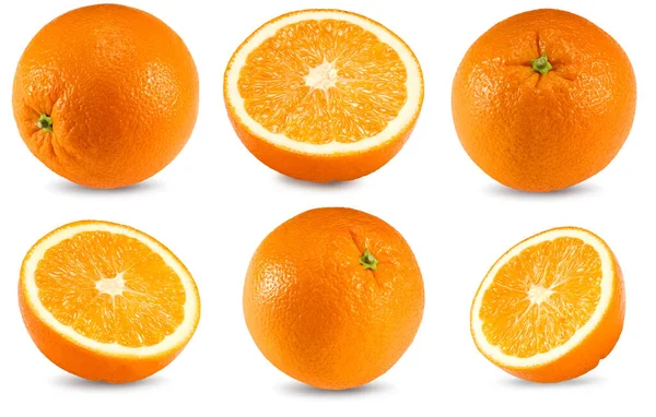 Collection Cut Orange Isolated White Background Clipping Path — Stockfoto