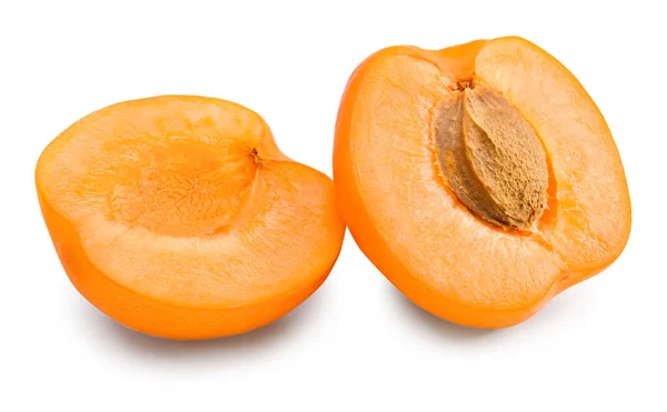 Apricot Fruits Slices Isolated White Background Clipping Path —  Fotos de Stock