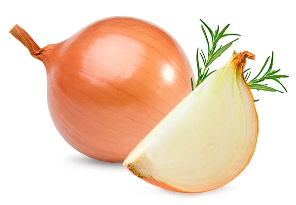 Onion Isolated White Background Full Depth Field Clipping Path — Stock Photo, Image