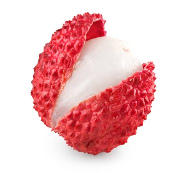 Taze liçi beyaz arka planda izole edilmiş. kırpma yolu