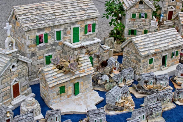 Medelhavet stil sten byn modell — Stockfoto