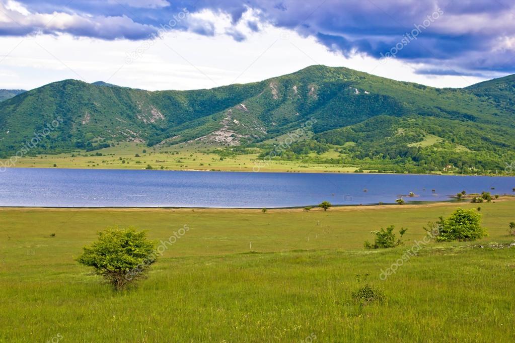 Lika region mountain and lake landscape