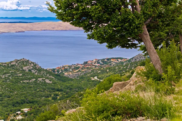 Şehir karlobag ve Pag Adası — Stok fotoğraf