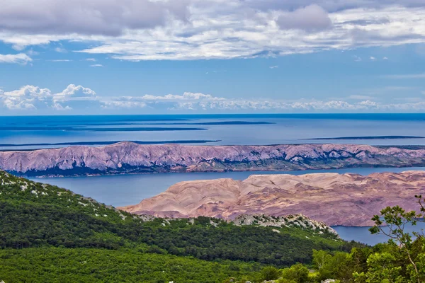 Croatian islands aerial view from Velebit — Stock Photo, Image