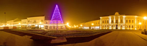 Koprivnica 市中心圣诞全景 — 图库照片