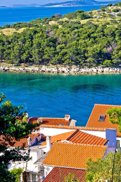 Rooftops, sea and stone islands — Stock Photo, Image