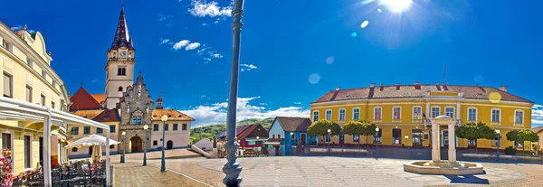 Площадь Марии Бистрицы красочная панорама — стоковое фото