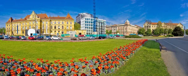 Zagreb Marshal Tito square panorama — Stock Photo, Image