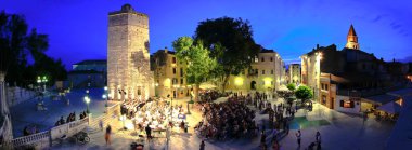 ZADAR, CROATIA - June 14 - Five wells square in Zadar, Croatia - clipart