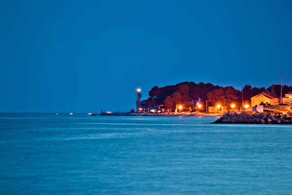 Puntamika péninsule vue de nuit à Zadar — Photo