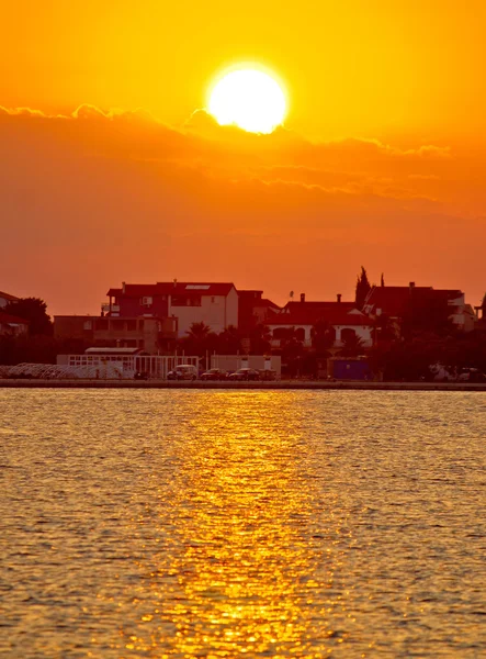 Bibinje dorp in Dalmatië gouden zonsondergang — Stockfoto