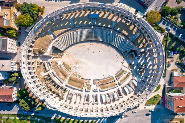 Arena Pula Antike Ruinen Des Römischen Amphitheaters Pula Luftaufnahme Region — Stockfoto