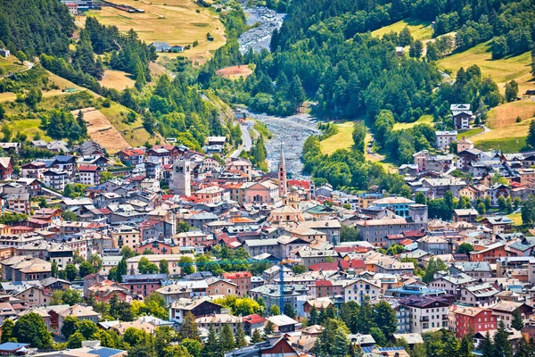 Ciudad Bormio Dolomitas Alpes Vista Del Paisaje Provincia Sondrio Lombardía — Foto de Stock