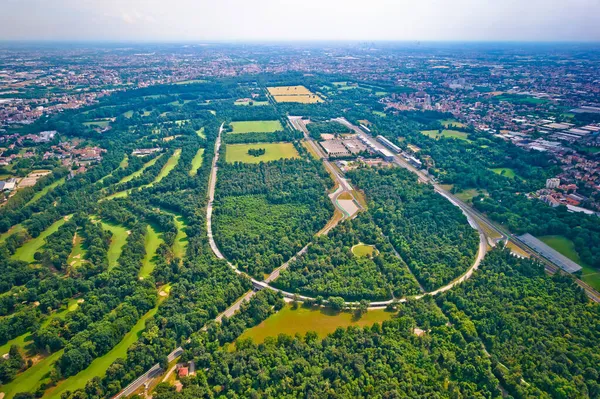 Monza Corrida Vista Aérea Circut Perto Milano Região Lombardia Itália — Fotografia de Stock