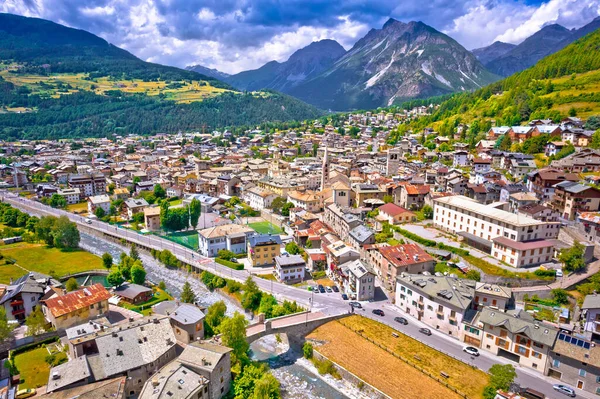 Ciudad Bormio Dolomitas Vista Aérea Los Alpes Provincia Sondrio Lombardía — Foto de Stock