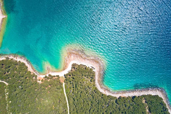 Pakostane Idyllic Türkiz Sziklás Strand Légi Kilátás Dalmácia Horvátország — Stock Fotó