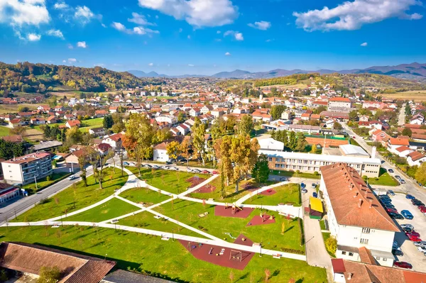 Stad Zlatar Regio Zagorje Uitzicht Vanuit Lucht Noord Kroatië — Stockfoto