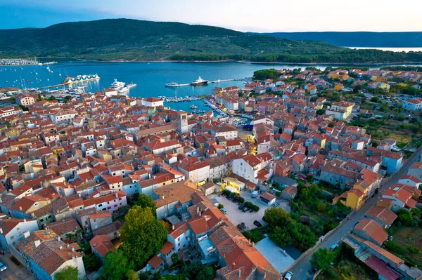 Cres Town Cres Waterfront Air Evening View Island Cres Kvarner — 스톡 사진