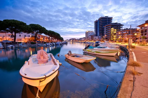 Cidade Grado Costa Adriático Canal Arquitetura Vista Amanhecer Friuli Venezia — Fotografia de Stock