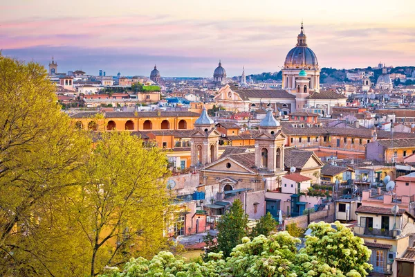 Róma Színes Alkonyati Kilátás Róma Háztetők Látnivalók Örök Város Fővárosa — Stock Fotó