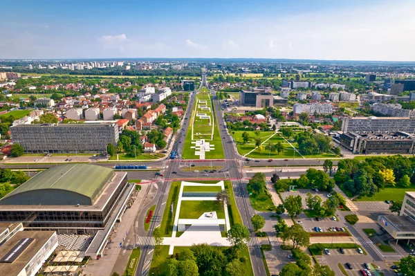 Zagreb Aerial View Zagreb Lower Town Fountains Famous Landmarks Capital — Stockfoto