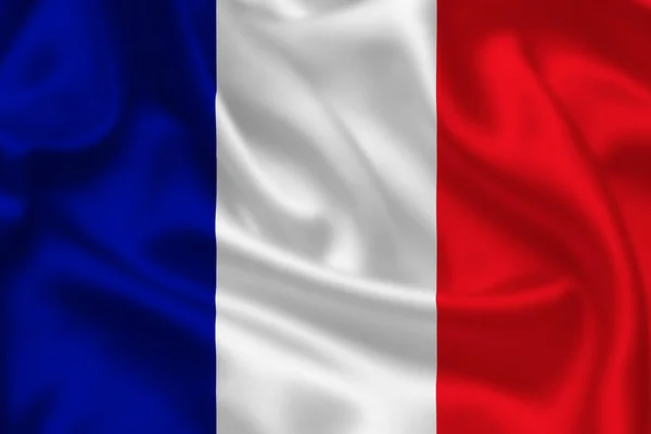 French Flag Silk Surface View France — Stock Photo, Image