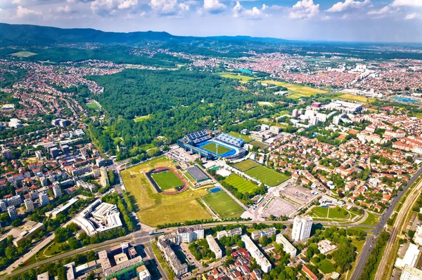 Zagabria Maksimir Parco Stadio Zagabria Vista Aerea Capitale Della Croazia — Foto Stock