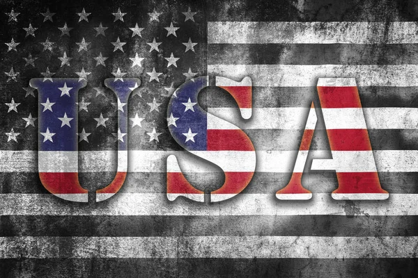 Usa Color Banner Illustration Grunge Black White Flag Travel United — Stock Photo, Image