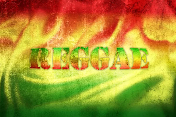 Reggae Label Illustration Grunge Rastafarian Flag Symbol Music Genre — стоковое фото