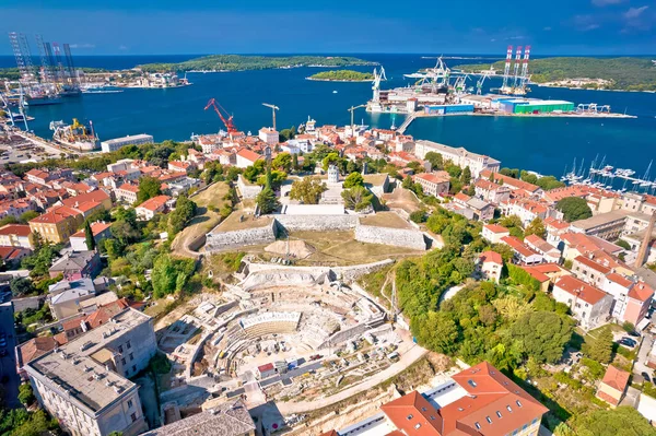 Pula Istria Defense Fortress Bay Pula Aerial View Istria Region — Stock fotografie