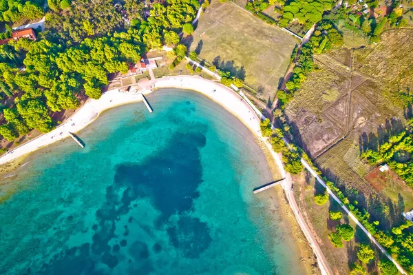 Village Valbandon Idyllic Beach Bay Aerial View Istria Region Croatia — Stockfoto