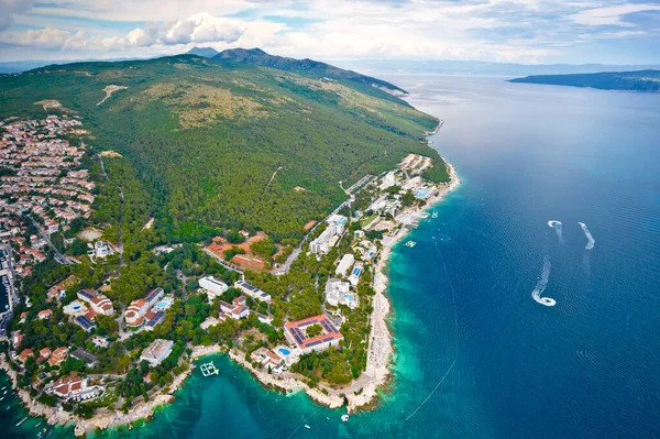 Rabac Tourist Town Rabac Watefront Aerial View Istria Region Croatia — Stockfoto