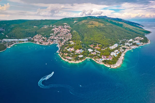 Rabac Tourist Town Rabac Watefront Aerial View Istria Region Croatia — Fotografia de Stock