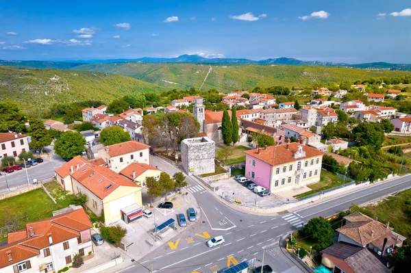 Town Barban Picturesque Istrian Hill Aerial View Green Istria Region — Foto Stock