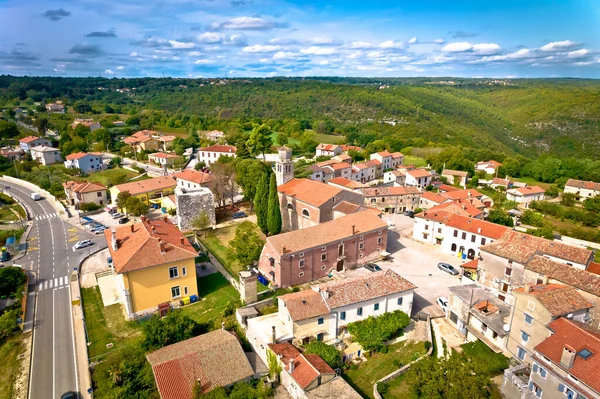 Town Barban Picturesque Istrian Hill Aerial View Green Istria Region — Stockfoto