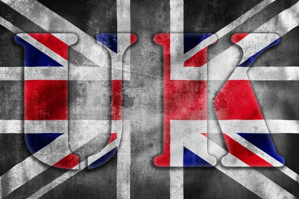 Британський Кольоровий Прапор Ілюстрація Гранж Чорний Білий Прапор Символ Сполученого — стокове фото
